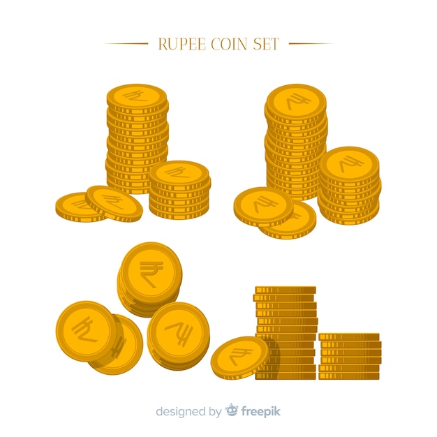 Free vector indian rupee coin set