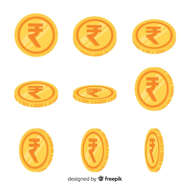 Free vector indian rupee coin set