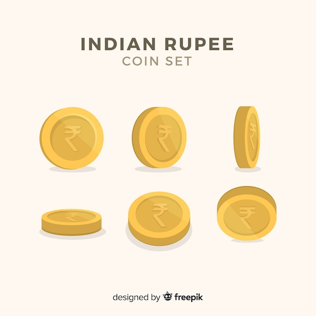 Free vector indian rupee coin set