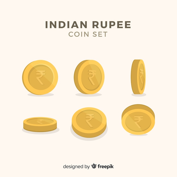 Free Vector indian rupee coin set