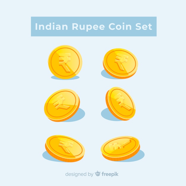 Free vector indian rupee coin set