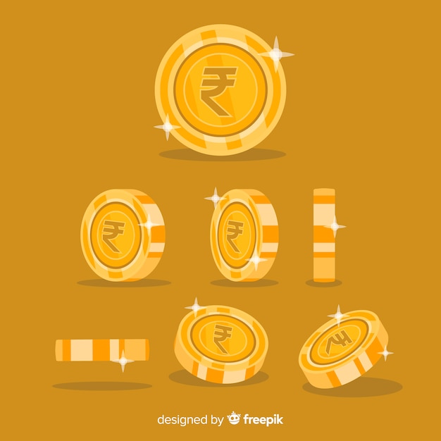 Free vector indian rupee coin set