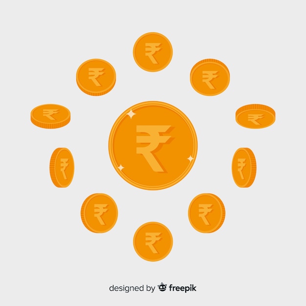 Free vector indian rupee coin set