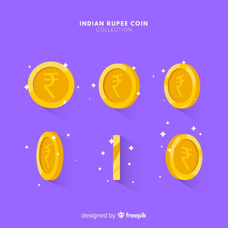Free Vector indian rupee coin set