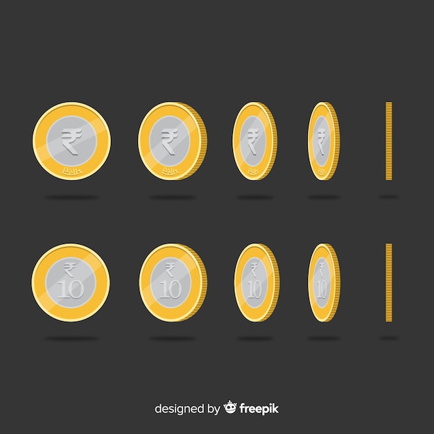 Free vector indian rupee coin set