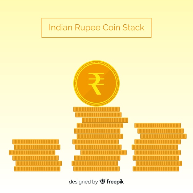 Indian rupee coin stack