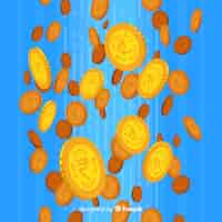 Free vector indian rupee coins falling background