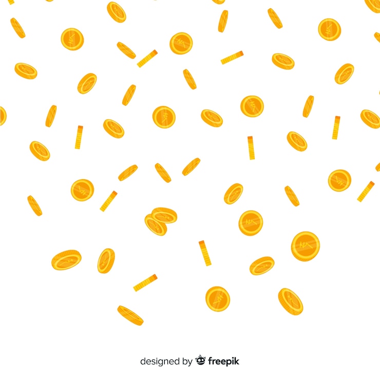 Free Vector indian rupee coins falling background