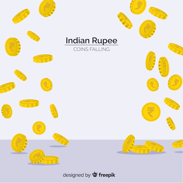 Indian rupee coins falling