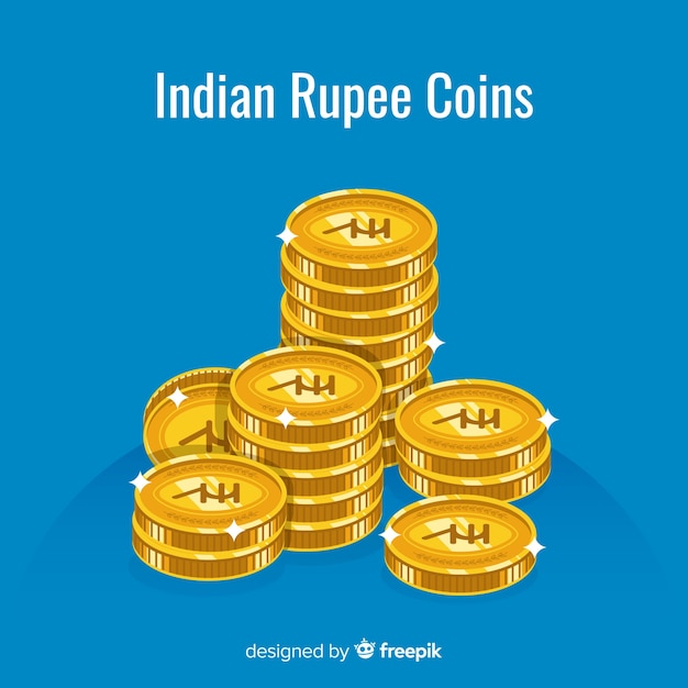 Free vector indian rupee coins stack