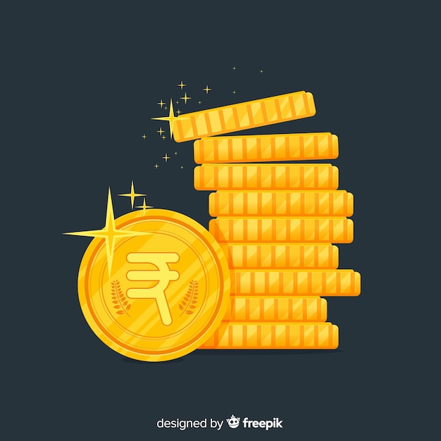 Indian rupee composition with flat design