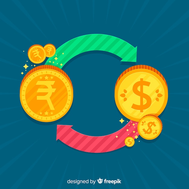 Indian rupee composition with flat design