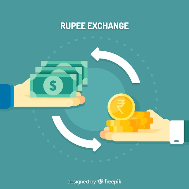 Free vector indian rupee currency exchange