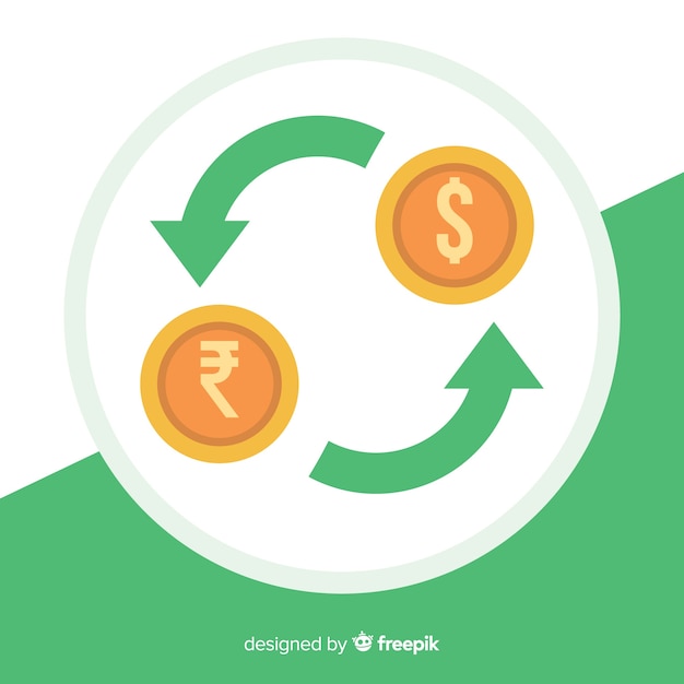 Free vector indian rupee currency exchange