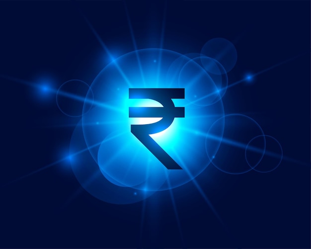 Free vector indian rupee digital currency background light effect