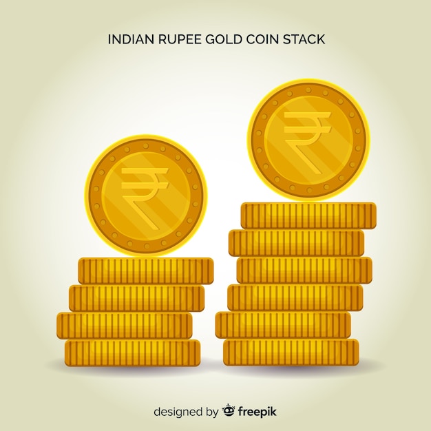 Indian Rupee Gold Coin Stack