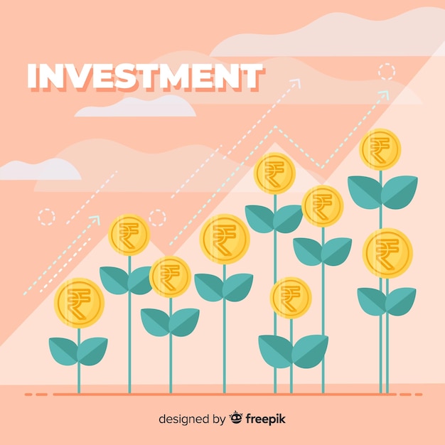 Free vector indian rupee investment concept