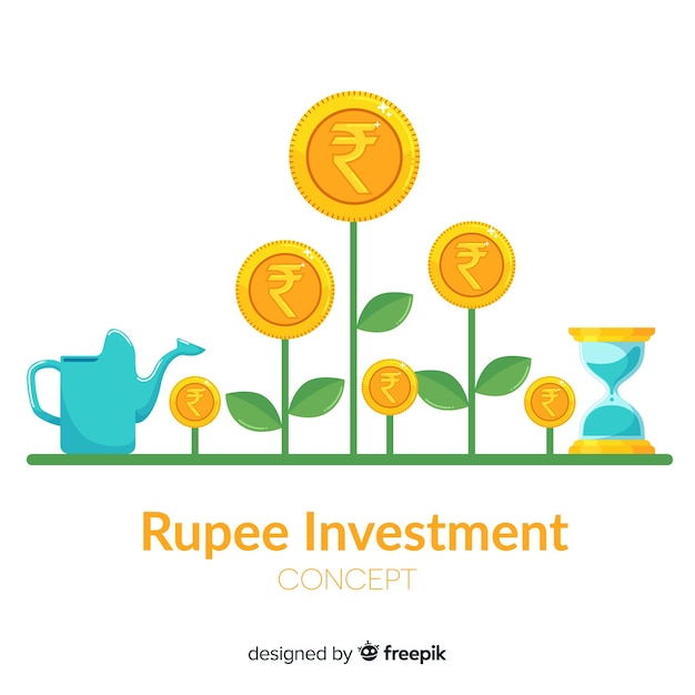 Indian rupee investment concept