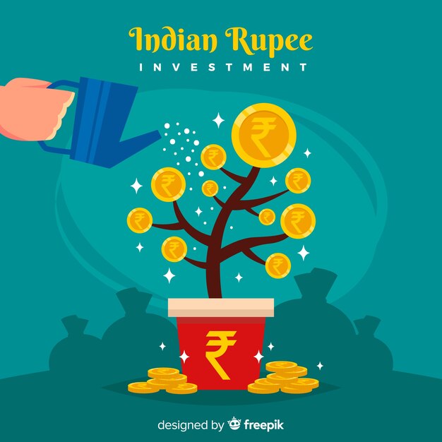 Free vector indian rupee investment concept