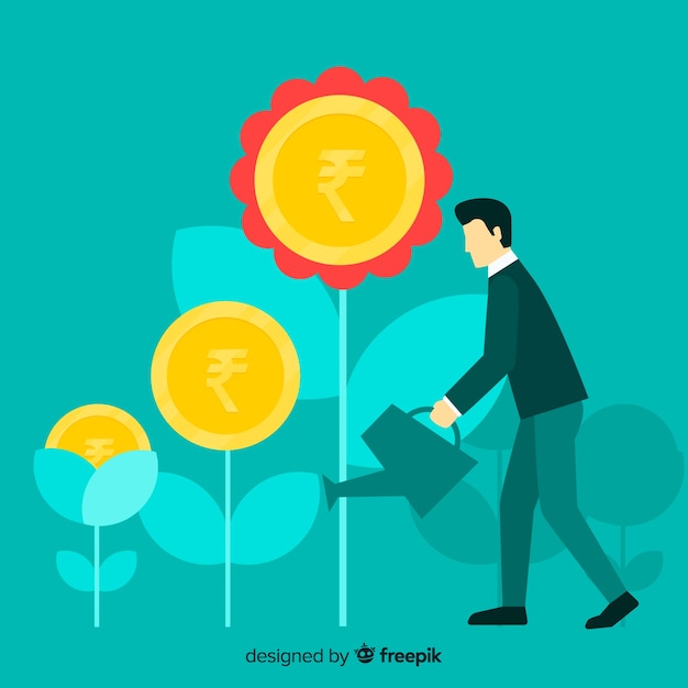 Free vector indian rupee investment concept