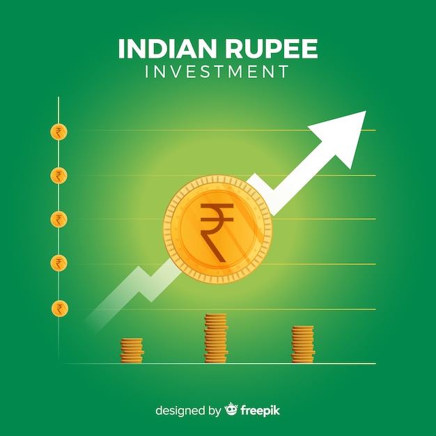 Concetto di investimento rupia indiana