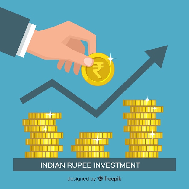 Vettore gratuito concetto di investimento rupia indiana