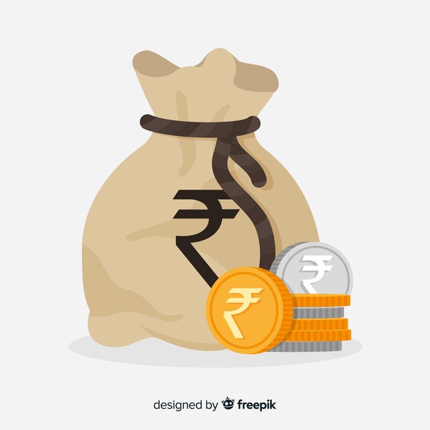 Free vector indian rupee money bag