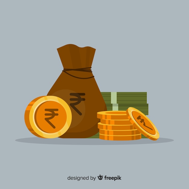 Free vector indian rupee money bag