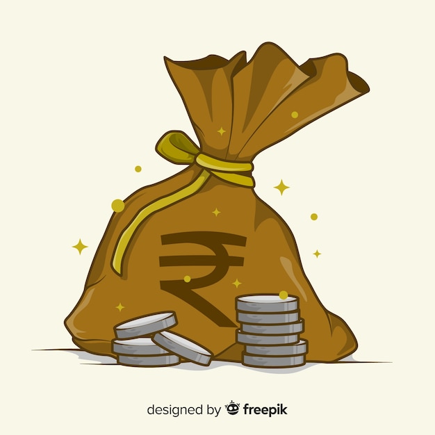 Indian rupee money bag