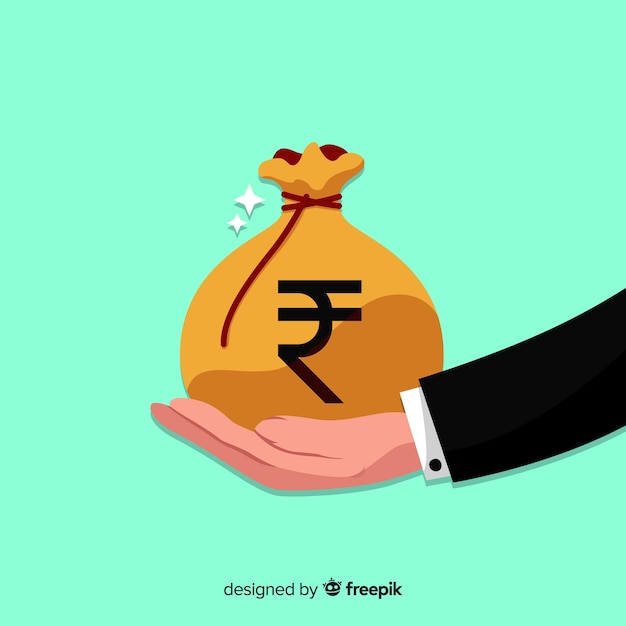 Free vector indian rupee money bag