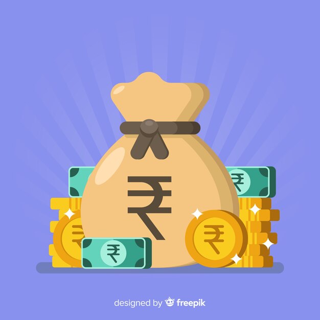 Free vector indian rupee money bag