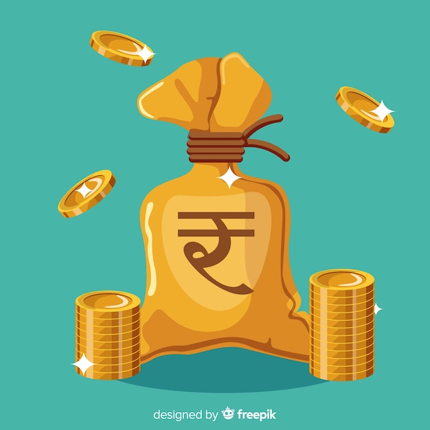 Indian rupee money bag 