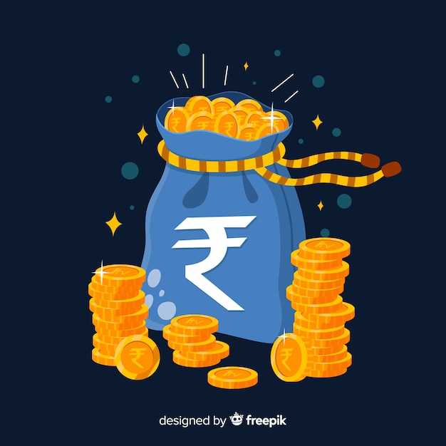 Free vector indian rupee money bag