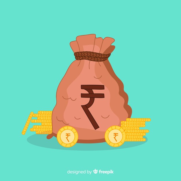 Indian rupee money bag