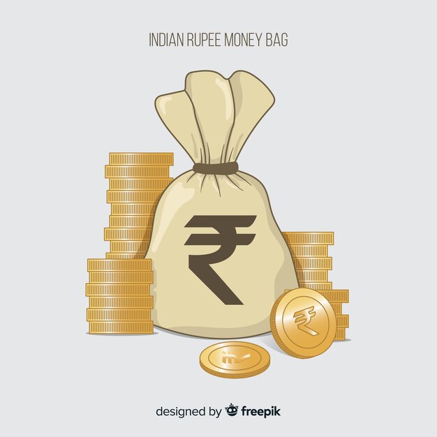 Indian rupee money bag