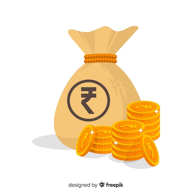 Free vector indian rupee money bag