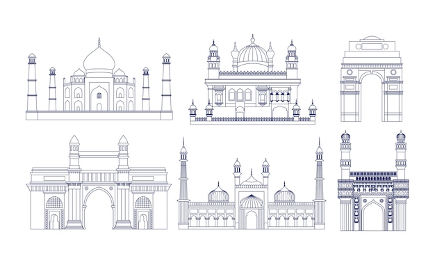 Indian set temples architecture