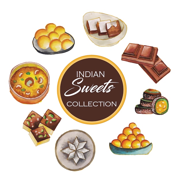 Collezione di dolci indiani