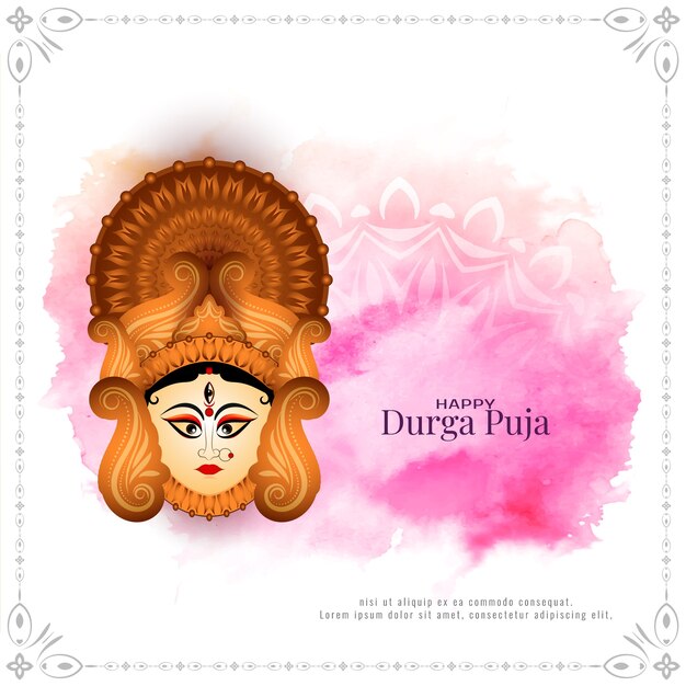 Indian traditional festival Durga puja greeting