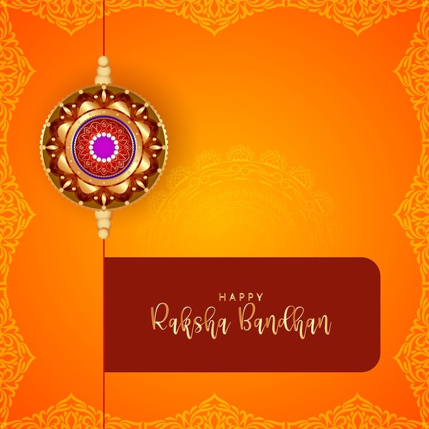 Indian traditional festival happy raksha bandhan greeting card design