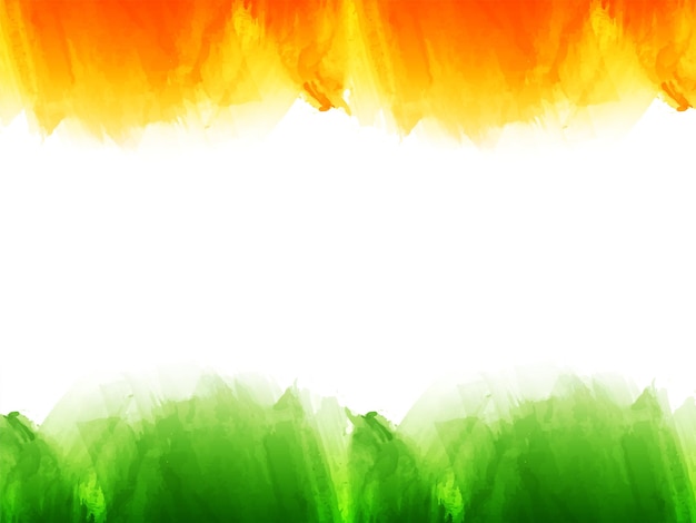Indian tricolor theme watercolor style background vector