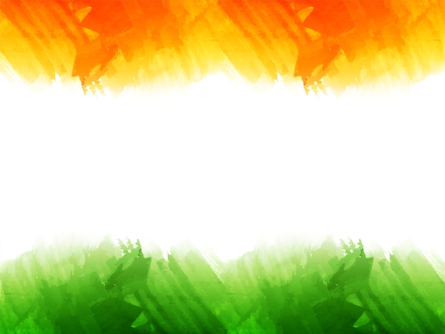 Indian tricolor theme watercolor style beautiful background vector