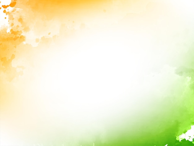 Free vector indian tricolor theme watercolor texture decorative background vector