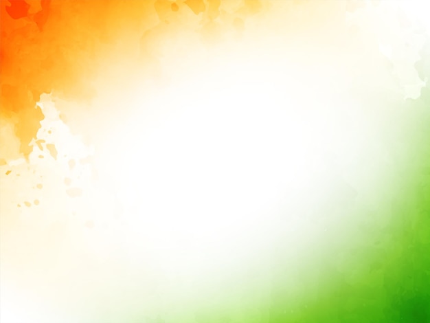 Indian tricolor theme watercolor texture patriotic background vector