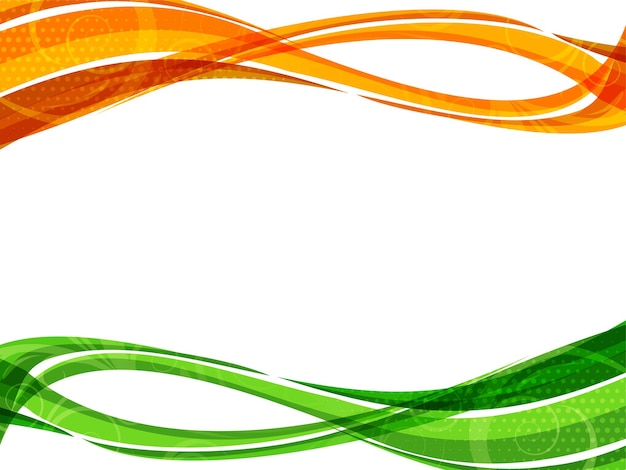 Indian tricolor theme wave style decorative background vector