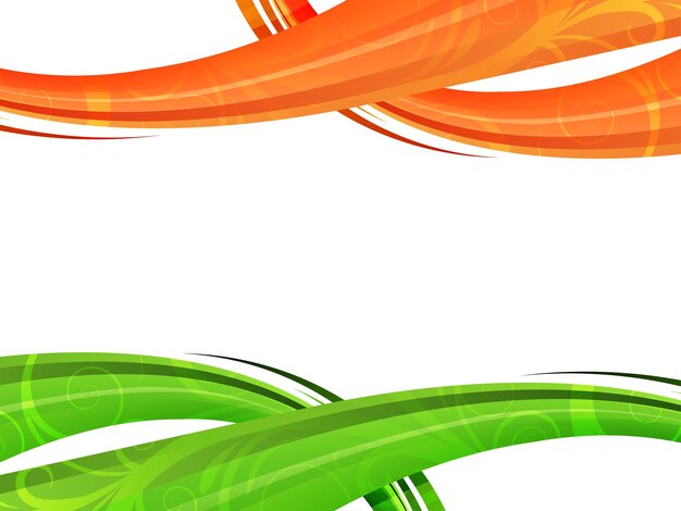 Indian tricolor theme wave style modern background illustration vector