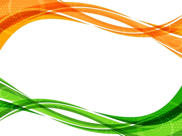 Indian tricolor theme wave style modern background illustration vector