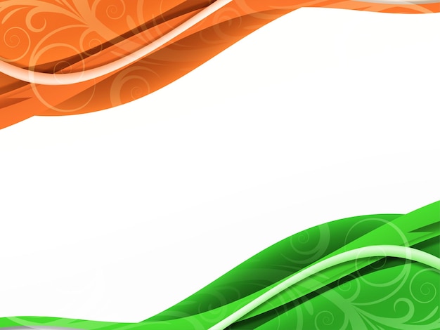 Indian tricolor theme wave style republic day background vector
