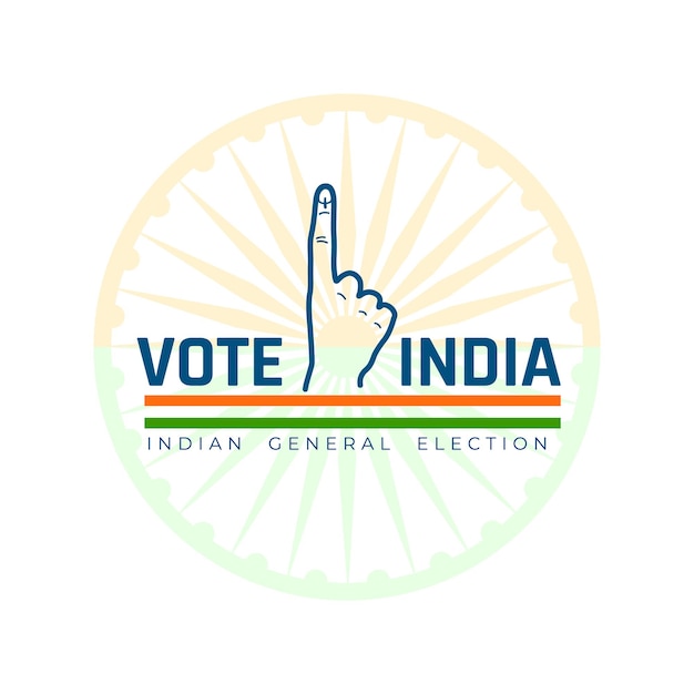 インドの投票者の指の背景は アショカ・チャクラ