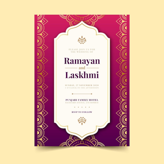 Indian wedding invitation template